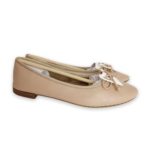 7W 7 WIDE Aerosoles Women's Homerun Ballet Flats Beige Nude Tan Leather Shoe NEW